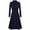 Navy, variant on HBFAGFB Trench Coat for Women Lapel Button Long Overcoats Fashion Elegant Jacket Dress Black Size M