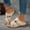 Beige, variant on Women's Wedge Sandals Fashion Casual Summer Slip on Slippers Solid Color Hollow-Out Fish Mouth Sandals Breathable Thick Soled Wedge Heeled Slippers