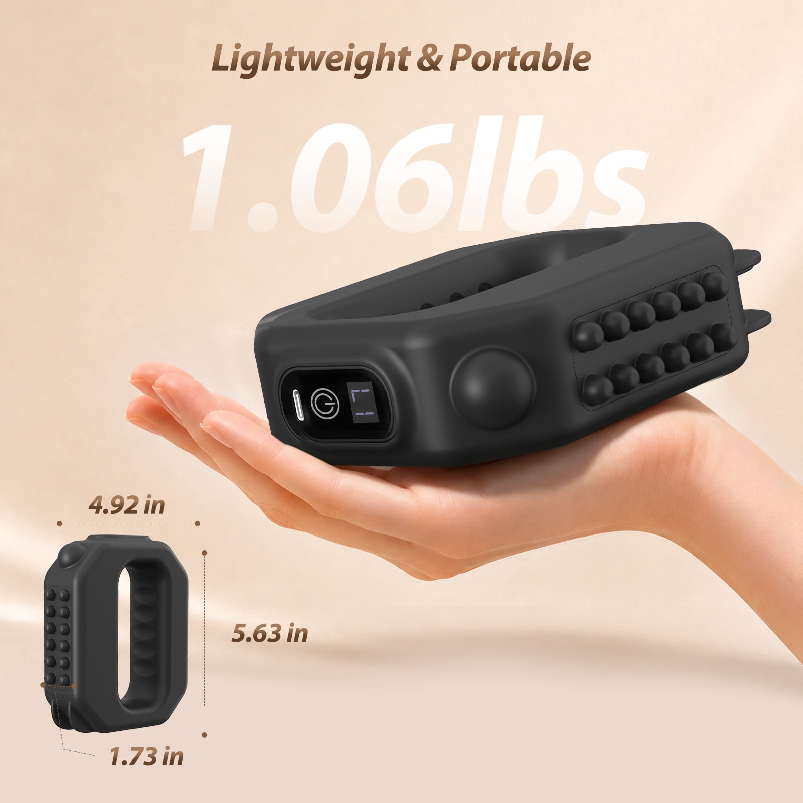 AddWin R10 Fascia Ring Massager, Multifunctional Full-Body Massage Gun, Hands-Free Electric Massager, Ergonomic Design with Waist Belt, Adjustable Massage Modes, 3 Modes & 6 Intensities