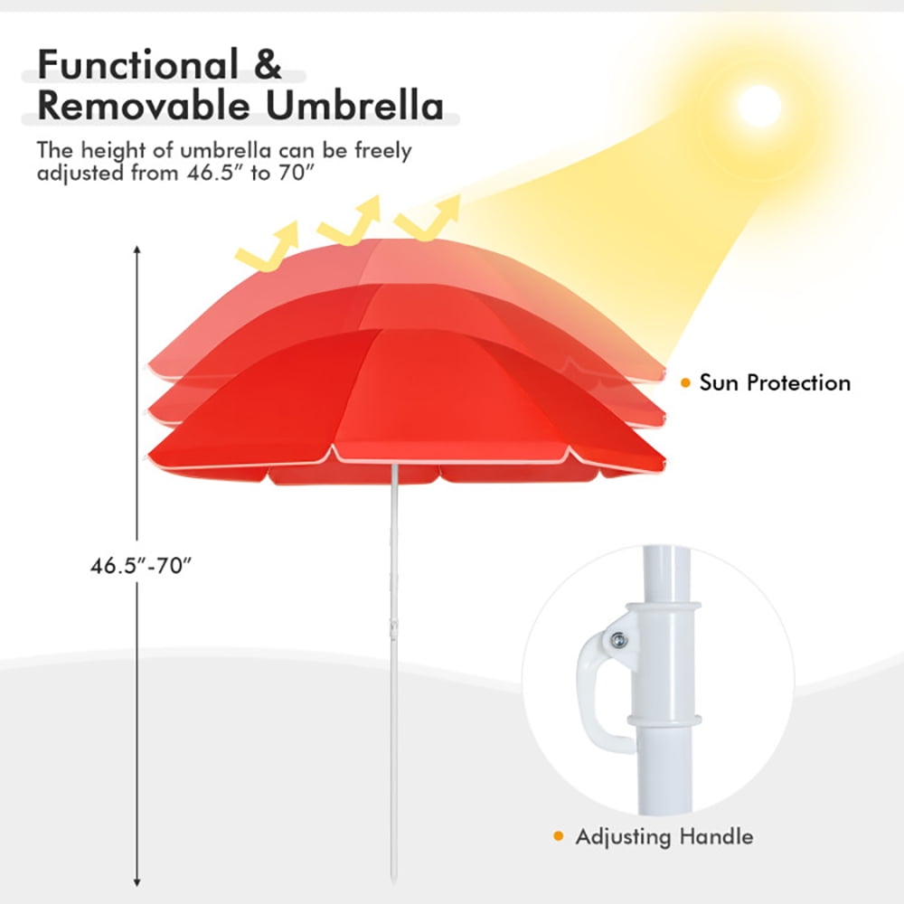 Aimee Lii Portable Folding Picnic Double Chair With Umbrella, Outdoor Beach Chair with Umbrella, Red Aimee Lii Portable Folding Picnic Double Chair With Umbrella, Outdoor Beach Chair with Umbrella, Red