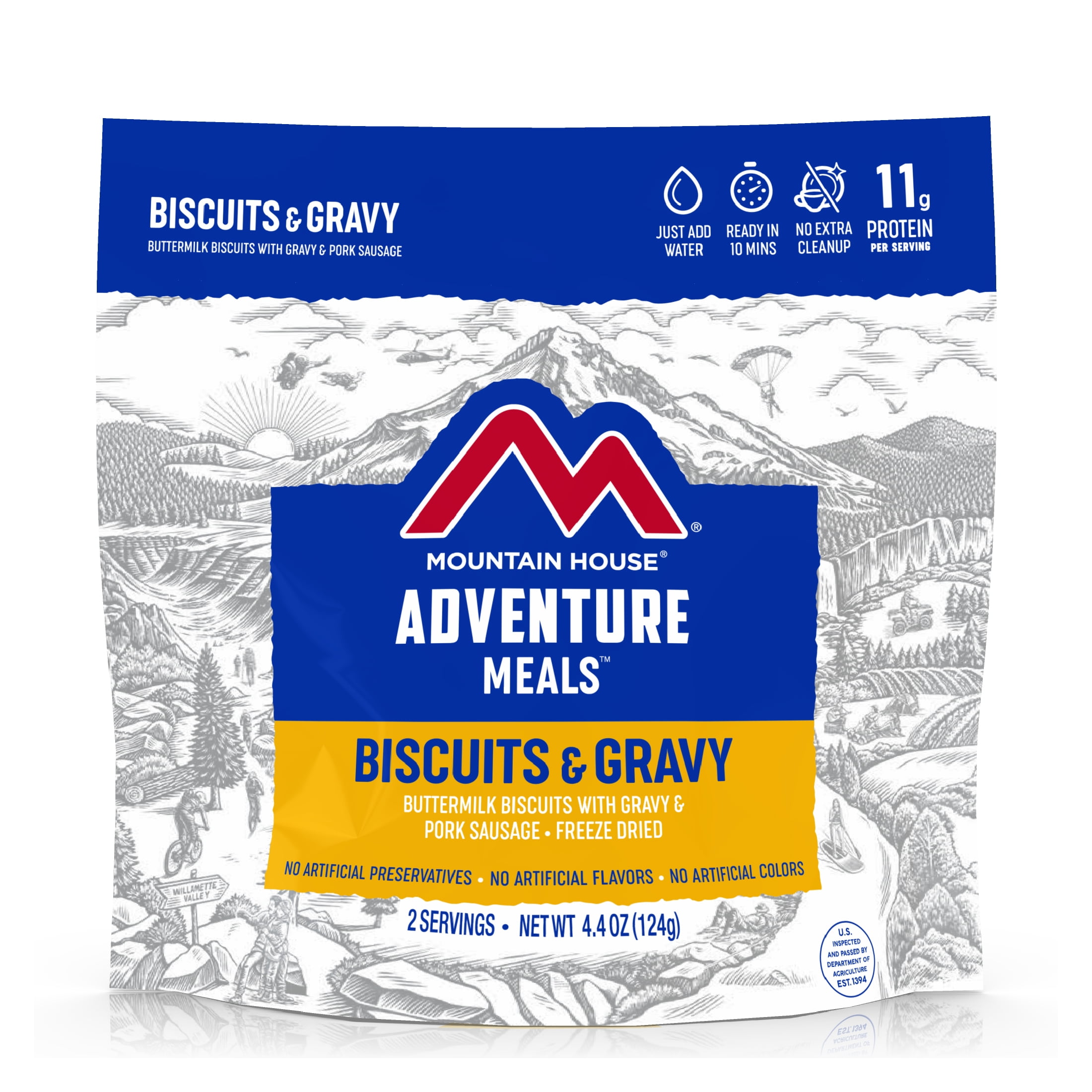 Mountain House Biscuits & Gravy, Freeze-Dried Camping & Backpacking Food, 2-Servings