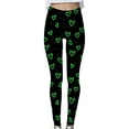 thumbnail image 3 of lcziwo Prime Today, St Patrick's Day Leggings for Women Funny Shamrock Print High Waist Yoga Pants Slim Fit Stretchy Workout Tights Holiday Bottom Trousers Green L, 3 of 6