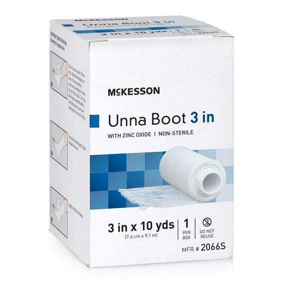 McKesson Unna Boot White 3" x 10 Yd with Zinc Oxide 2066S, 1 Ct