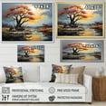 thumbnail image 4 of Designart "Crimson Baobab Wilderness" Tree Baobab Floater Framed Wall Art Living Room, 4 of 5
