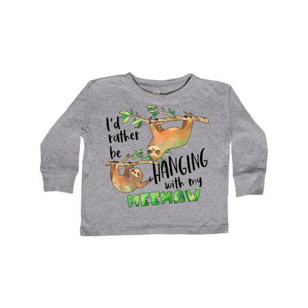 

Inktastic Id Rather Be Hanging with my Meemaw- Cute Sloths Gift Toddler Boy or Toddler Girl Long Sleeve T-Shirt