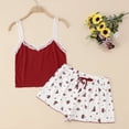thumbnail image 2 of BRICH Women's Cute 2 Piece Pajama Sets Ruffle Cami Top and Shorts Sleepwear Set XL, 2 of 7