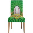 thumbnail image 1 of RYLABLUE Baseball Ball Stretch Chair Cover Protector Seat Slipcover for Dining Room Hotel Wedding Party Set of 1, 1 of 5