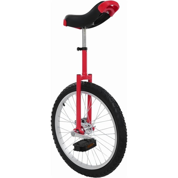 20Inch Outdoor Wheel Unicycle, One Wheel Bike Adjustable Seat Exercise Bicycle with Anti-Skid Alloy Rim and Pedal for 5-60 Years Old, Outdoor Sports Fitness Exercise Unicycle
