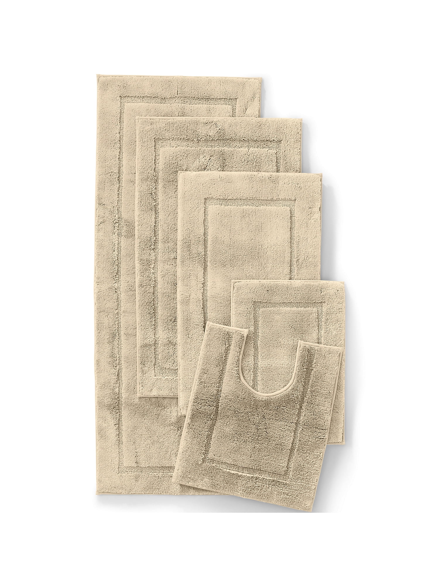  Lands' End Supima Non-Skid Bath Rug Dark Sand Contour Rug :  Home & Kitchen