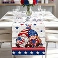 thumbnail image 5 of erdimoy 4th of July Patriotic Table Runner, 72×13 Inch 5 Styles Red White Blue Star Gnome Butterfly Linen Table Runner for Independence Day Memorial Day Dining, 5 of 6