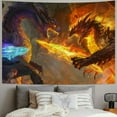 thumbnail image 2 of Creowell  Tapestry Dragon Wall Tapestry Battle of Cool Flame Dragon and Purple Lightning Dragon Wall Hanging Tapestry Wall Art for Living Room, Bedroom, Dorm, Dragon Lover Gift Ideas 40x30inch, 2 of 6
