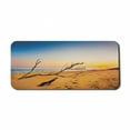thumbnail image 1 of Driftwood Computer Mouse Pad, Washed up Driftwood on the Sandy Shoreline at Sunrise Digital Image, Rectangle Non-Slip Rubber Mousepad X-Large, 35" x 15" Gaming Size, Blue and Sand Brown, by Ambesonne, 1 of 2