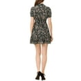 thumbnail image 3 of Allegra K Women's Elegant Short Sleeve Floral Summer Above the Knee Dress, 3 of 6