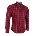 thumbnail image 1 of clásica de negocios de manga larga multicolor de con estampado de tartán para hombre borgoña Salvador Camisa de manga larga para hombres, 1 of 10