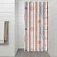 thumbnail image 3 of Seahorse Tropical Nautical Shower Curtain with Cute Cartoon Coastal Underwater Life Print, Shells, Waves, and Jellyfish Pattern, Waterproof Fabric Curtain with Hooks for Beach Bathroom, 3 of 5