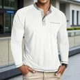 thumbnail image 2 of KHONTS Men's Henley Shirts Long Sleeve Casual T Shirts Basic Classic Vintage Cotton Tee Shirts Button Shirts with Pockets White XL, 2 of 7