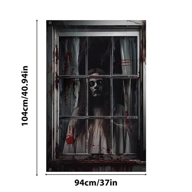 Halloween Horror Curtain Background Cloth for Window Wall or Outdoor Hanging Decoration
