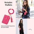thumbnail image 3 of gagawow Flower Keychain Wristlet Wallets for Women Cute Silicone Beaded Credit Card Holder Aesthetic Key Ring Bracelet Leopard Wallet, Boho Beaded Wallet, Bracelet Wallet, Beaded Wallet Wristlet, 3 of 14