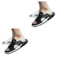 thumbnail image 4 of Sandalias de playa Slipon Qarigey para hombre 2 piezas Con punta abierta Blanco negro talla 46, 4 of 6