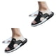 thumbnail image 1 of Minnieouse Sandalias de playa Slipon para hombre, 2 piezas, para senderismo, Picnic, de cuero, portátiles, con punta abierta, color blanco, talla Blanco negro talla 45 2Conjunto, 1 of 6