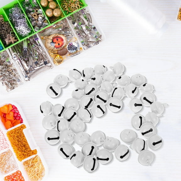 UKCOCO 50Pcs Practical White Iron Jingle Bells for DIY Holiday Ornaments