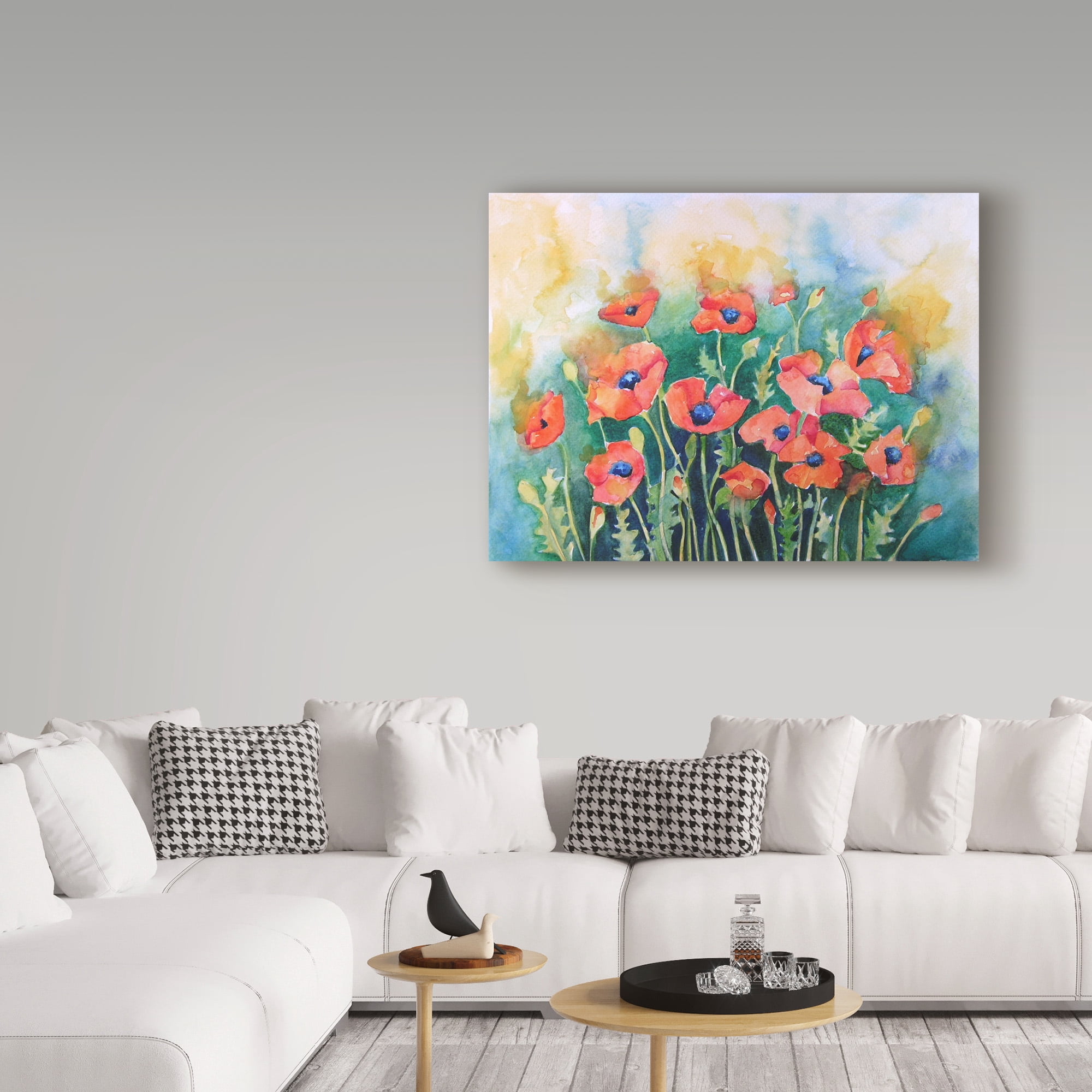 Trademark Fine Art 'Dancing Poppies' Canvas Art by Angie Livingstone