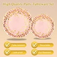 thumbnail image 3 of Bybiment White and Rose Party Supplies, 175 Piece Dinnerware Set Serves , White Rose Golden Dot Plates, Cups, Napkins, and Plastic Spoons, Party Suppl, 3 of 6