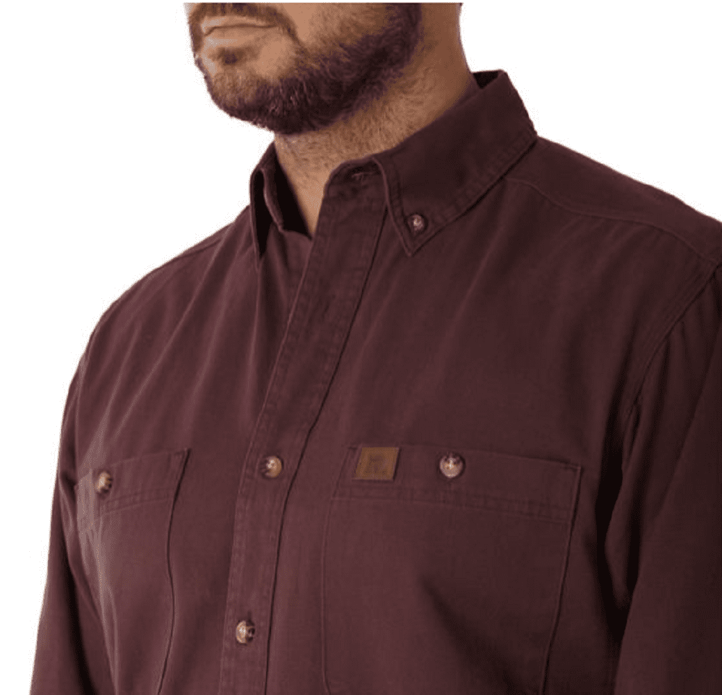 wrangler riggs workwear men's logger twill long sleeve workshirt