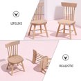 thumbnail image 3 of Small Chair for Decor Khaki Wood Miniature Set of 5 Ideal for Doll House Accessories, 3 of 6