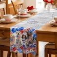 thumbnail image 5 of Independence Day Table Runner 70 Inches, Funny Dogs Red Blue Balloons Gray Wood Bed Runner Dresser Scarves Tabletop for Indoor Outdoor Parties/Ceremony/Banquet, 13" x 70", 5 of 9