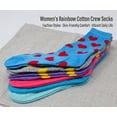 thumbnail image 3 of Glory Max Women's Assorted Colors Hearts Design Cotton Crew Socks Size 9-11 12 Pairs, 3 of 5