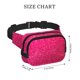 thumbnail image 4 of Balery Rose Red Glitter Mochila Cinturón para Mujeres y Hombres, Bolsa de Cintura Impermeable de Doble Capa con Correa, 4 of 9