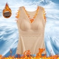 thumbnail image 2 of Women's Slim Fit Thermal Underwear Top Sleeveless V Neck Vest Built In Bra Lined Winter Shirt Spongy Pad Warm Tank, 2 of 2