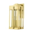 thumbnail image 5 of 27714-08 Livex Lighting Lexington - 3 Light Outdoor Wall Lantern in Art Deco Style - 8 Inches wide by 18 Inches high-Natural Brass Finish, 5 of 12