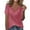 Hot Pink, variant on Seductiva Women's T-Shirts Short Sleeve Summer Tops Knitted Short Sleeve Women's Slim and Versatile Striped Shirt Solid Color Knitted Casual Summer Tops Trendy Solid Loose Fit Tshirt Basic Tees