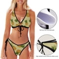 thumbnail image 3 of Dreamtimes Tropical Palm Leaves and Pineapple Bikinis Swimsuit Set for Women, X-Small, 3 of 7