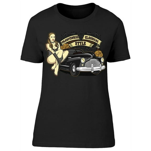 Retro Car Traditional T-Shirt Women -Image by Shutterstock, Female Large