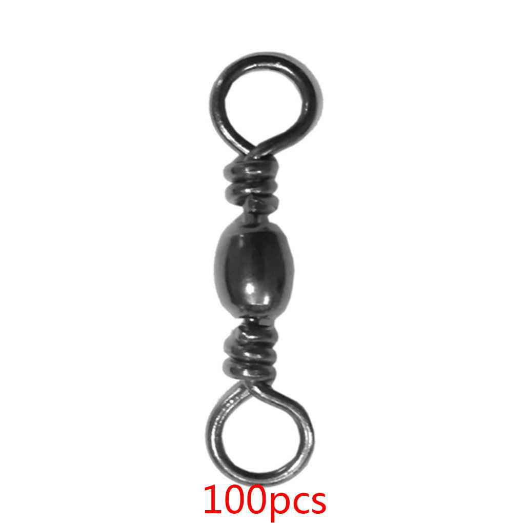 100pcs Size 10#~4/0 Fishing Rolling Swivel Fishing Hook to Line Connector in Freshwater or Saltwater