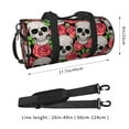 thumbnail image 4 of Disketp 45l Foldable Duffel Bag,Water-Resistant Sports Gym Bag,Portable Weekender Bag Lightweight For Travel,Fitness And Camping-Skull And Roses, 4 of 8
