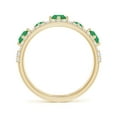 thumbnail image 2 of ANGARA Natural Art Deco Inspired Graduated Emerald and Diamond Ring in 14K Yellow Gold for Women (Size-3.8mm) | May Birthstone, Birthday, Anniversary, Jewelry Gift for Women | Natural Emerald Ring, 2 of 9