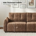 thumbnail image 4 of COPIAE 84.5 Inch Loveseat Sofa, Modern Couch and Sofa, Feather-tip armrest design, Sturdy and Easy Installation, Small Sofa for Living Room Bedroom Office and Apartment, Chenille Fabric,Brown, 4 of 13