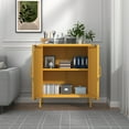 thumbnail image 4 of Heavy Duty Cabinet Multi-purpose Metal Storage Cabinet High Quality Full Metal Frame Sturdy and Durable Adjustable Shelf Height Garage, Living Room, Hallway Yellow Size： 33"H X 29.5"W X 13.8"D, 4 of 6