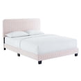 thumbnail image 1 of Modway Celine Lit Plateforme Simple en Velours de Performance Capitonné à Canaux, Rose, 1 of 9
