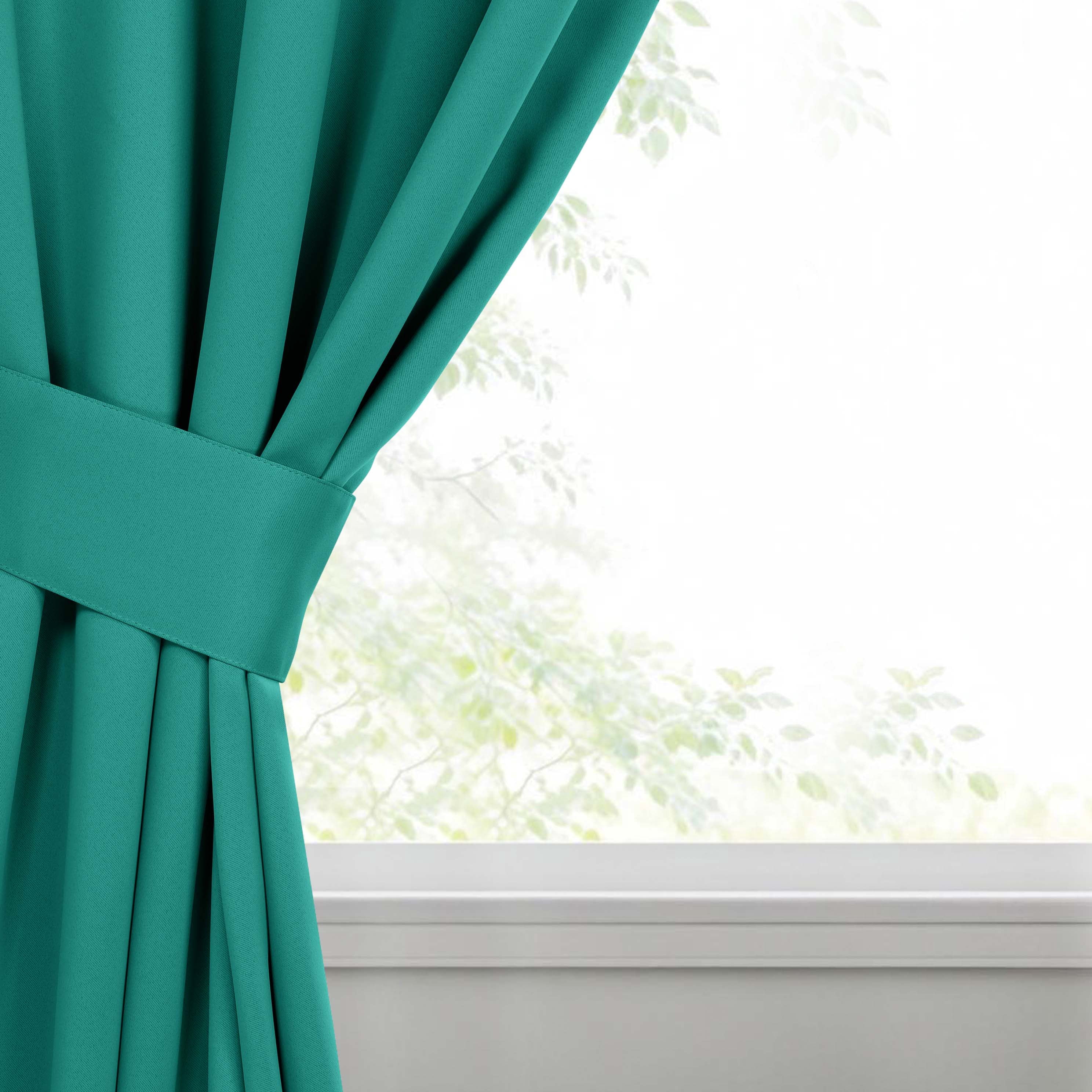 Superior Blackout Solid Light Filtering Grommet Curtain Panel Set, 46" x 84", Cerulean Blue