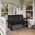 thumbnail image 6 of Fortune Candy Wood 5 ft. Patio Glider 3-Seater with Cup Holders and High Roll Back, Heavy Duty 800 lbs,  for Outdoor Patio Garden, Black, 6 of 6