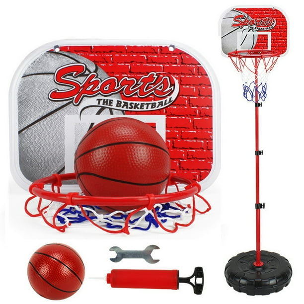 Support de panier de basket pour enfants, hauteur réglable jusqu'à 120 cm,  avec ballon