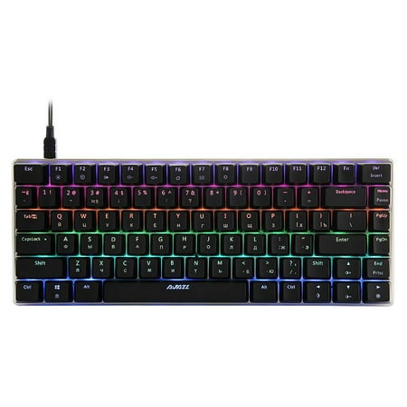 - AJAZZ AK33 Linear Action Mechanical Keyboard Gaming E-sport LED Colorful Keyboard 82 Keys RGB USB Wired Anti-Ghosting for PC Notebook Laptop Desktop (English+Russian)