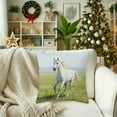 thumbnail image 4 of Beautynvta Christmas Pillow Cover, 18x18 Inch, White Horse Pattern Decorative Throw Pillow Case, Soft Fabric Holiday Cushion Cover for Sofa Coush Bed Home Decor, 4 of 6