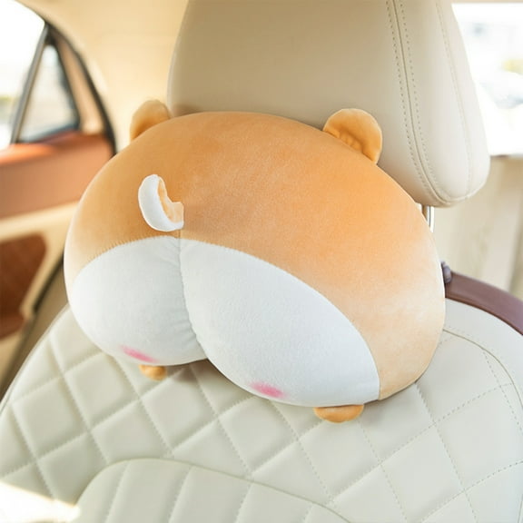 Kieccall Car Headrest Pillow Cute Butt Car Neck Pillow Headrest For Car Car Accessories Interior Car Pillow