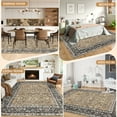 thumbnail image 6 of Garvee Washable 8x10 Area Rug: Vintage Persian Style, Low Pile Non-Slip Carpet for Living Room, Bedroom, Dining | Pet & Child Friendly, Camel Beige, 6 of 7